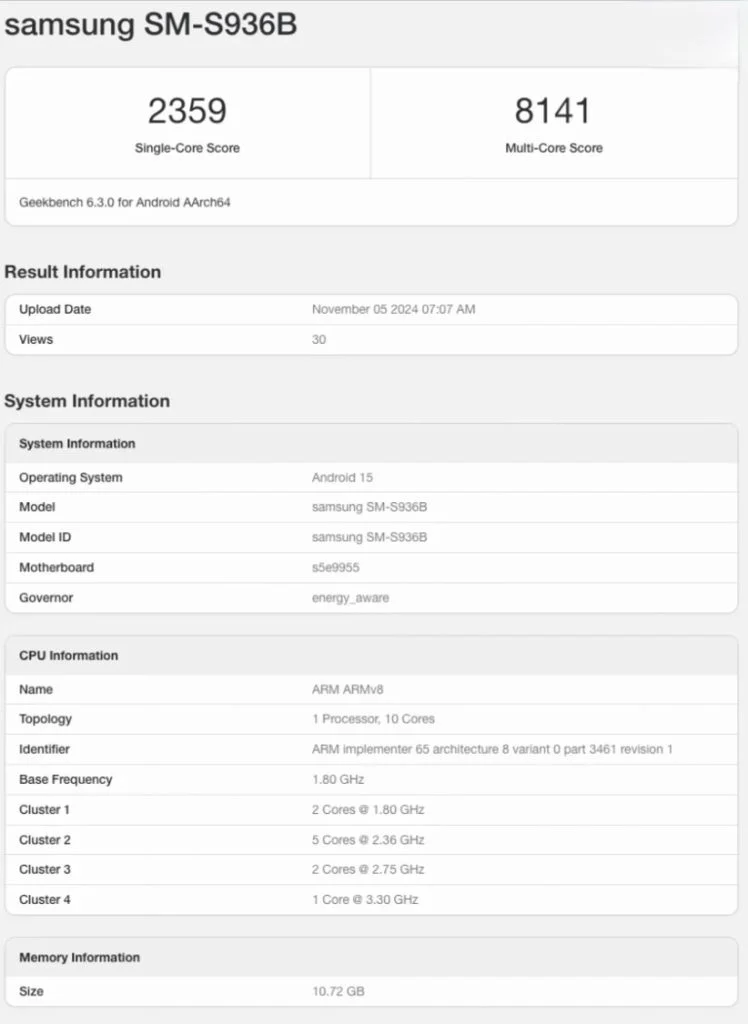 Galaxy S25 geekbench Exynos 2500 748x1024 1