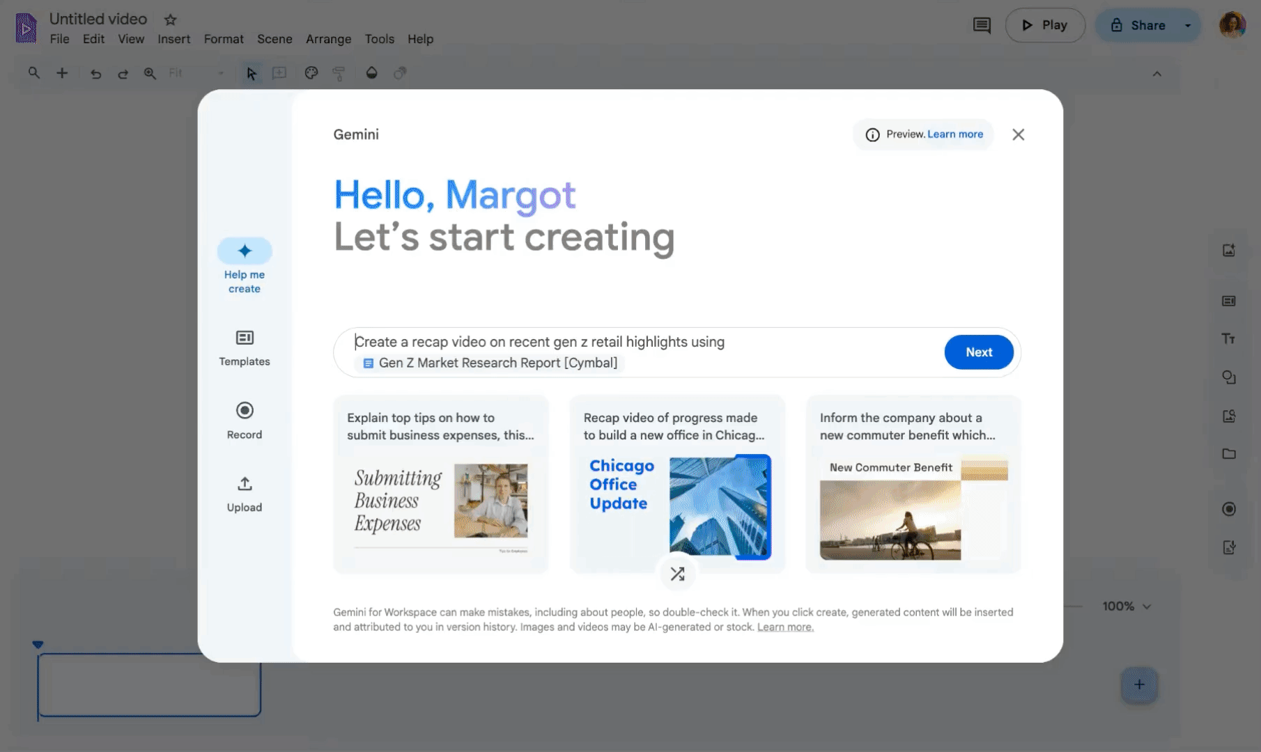 Google công bố các tính năng AI mới cho Gmail, Docs và Vids