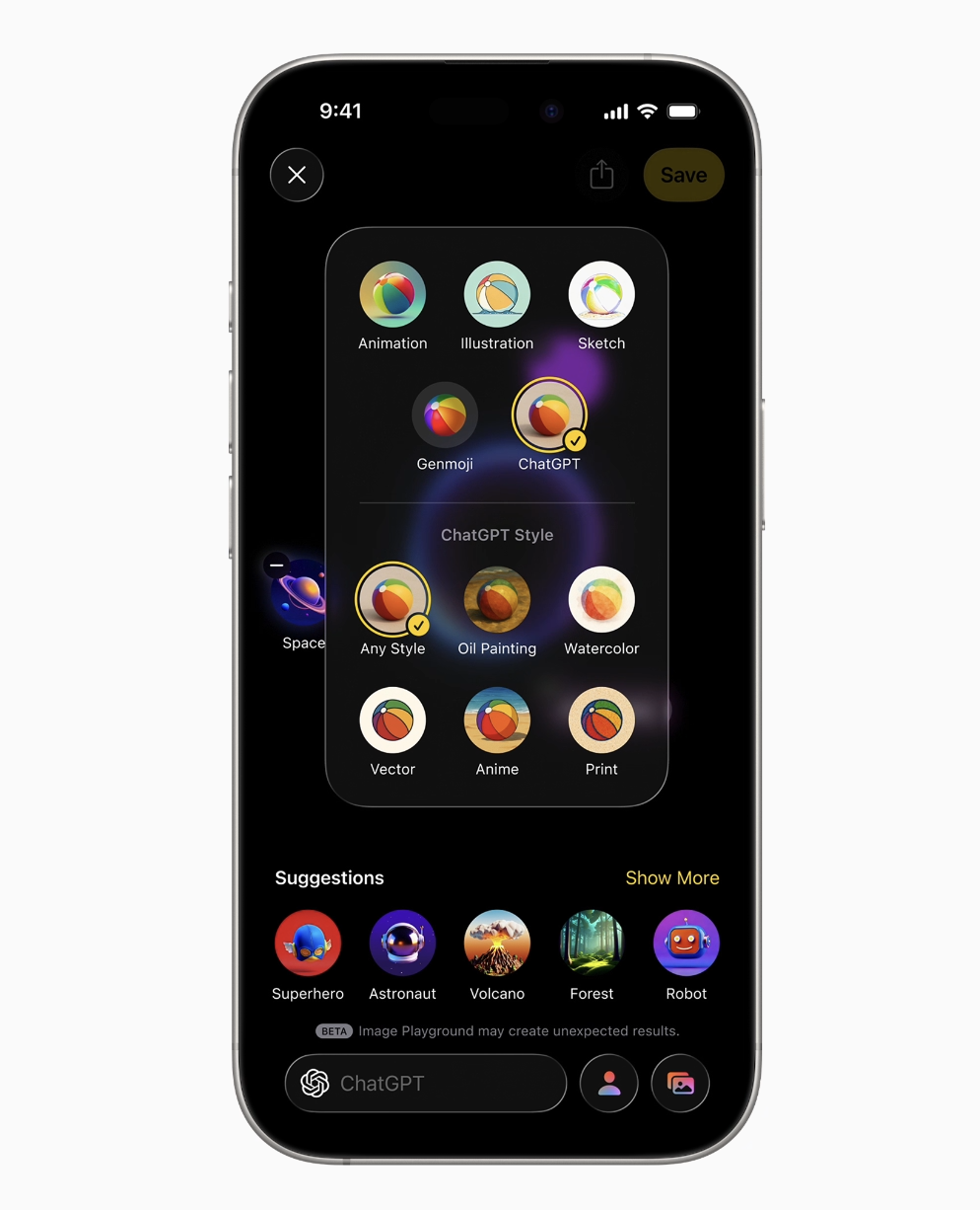 Apple cứu vãn Image Playground với sức mạnh ChatGPT